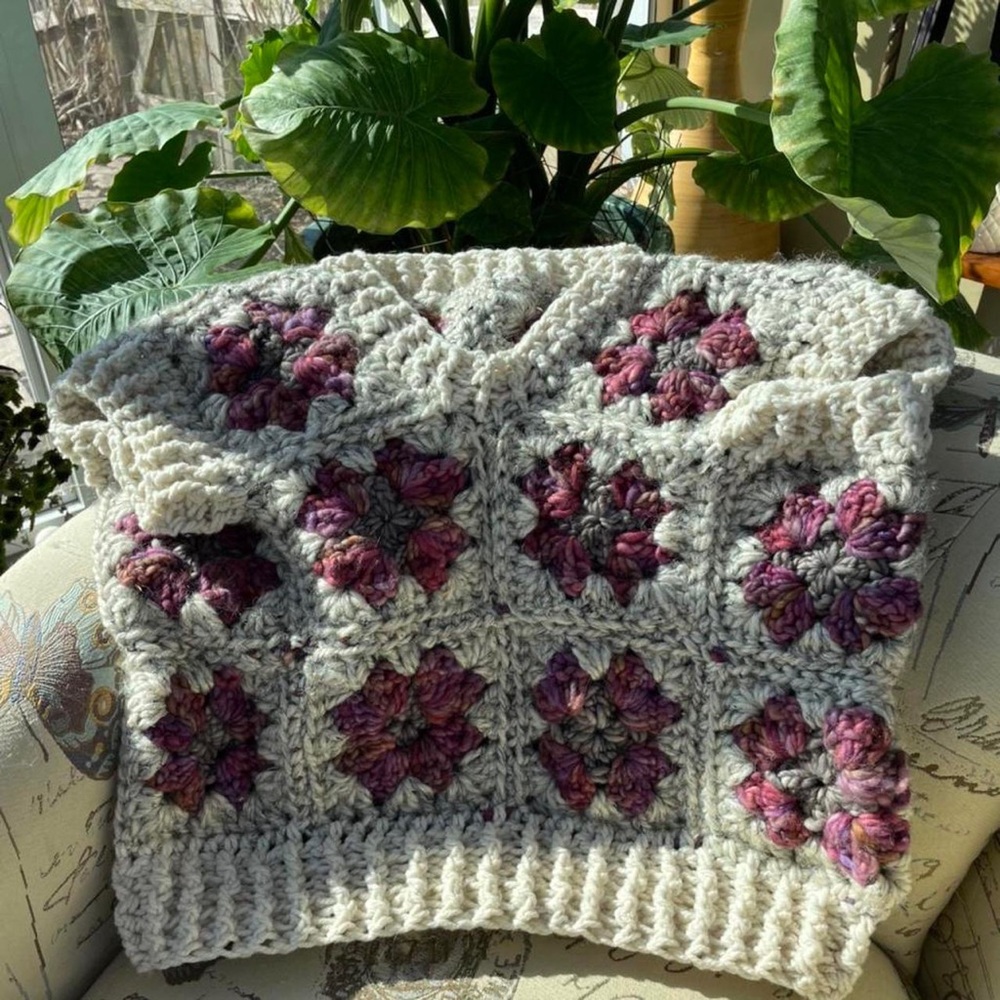 Oversized Crochet Vest